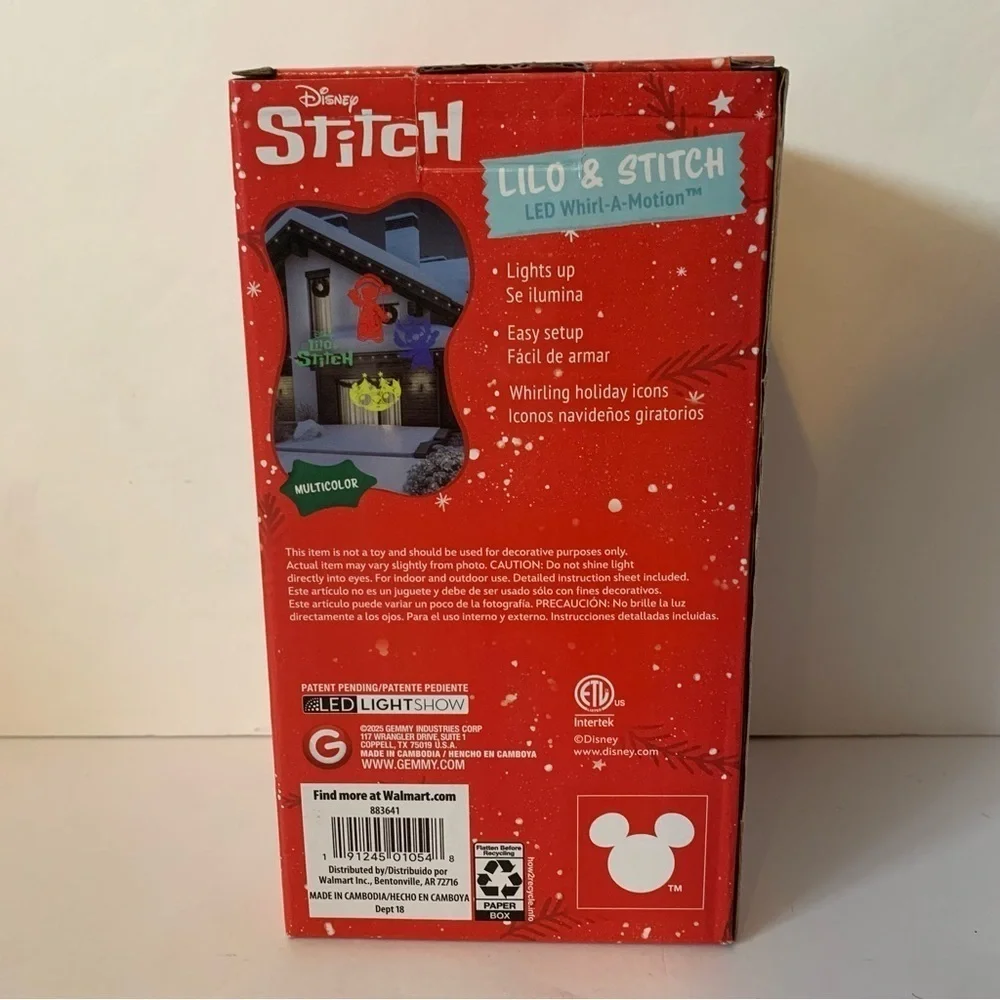 NIB. Disney Lilo & Stitch Festive Light Projector